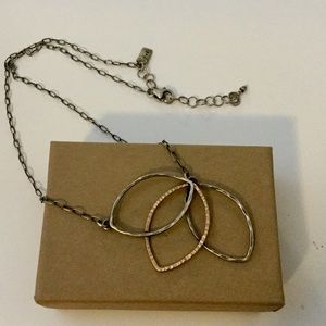 Gold and Sterling JAI Petal Necklace